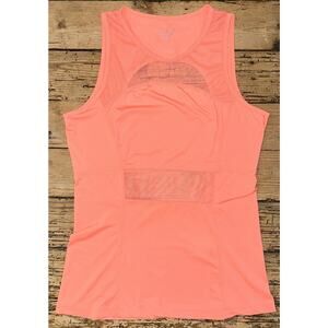 Aviva Sports Women’s Coral Mesh Neck Open Back Active Wear Tank Size L NWOT
